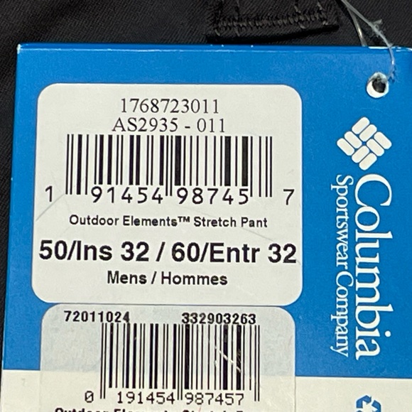NEW Columbia Outdoor Elements Men’s 50Wx32L Stetch Pants Dark Gray - Picture 5 of 7
